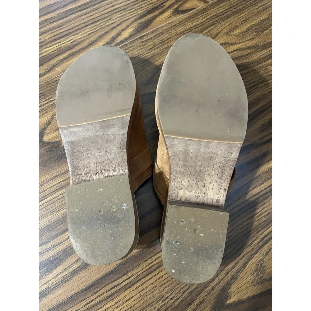 Talbots Winni Suede Wooden Clog Mules Preppy Casual Slip On Bow Women's Size 11M